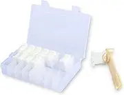 Embroidery Floss Organizer Set with Floss Winder 100 Floss Bobbins Removable 24 Compartments Storage Box Embroidery Thread Storage Box Tool for Craft DIY Embroidery Cross(White 100 winding board+)