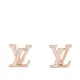 LV LV ICONIC LOGO 金屬及琺瑯針式耳環(粉色) M01136
