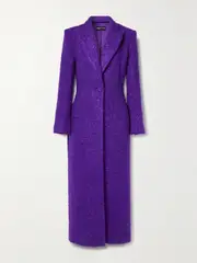 [SERGIO HUDSON] SERGIO HUDSON - Wool And Cashmere-blend Bouclé Coat - Purple - US0 US 0 Purple
