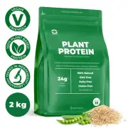 2KG VEGAN PROTEIN POWDER UNFLAVOURED PEA AND RICE PROTEIN