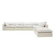 [James Lane] Cloud Deep Muse Flax Modular Sofa - 6 Piece