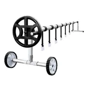 Pool Cover Roller Adjustable Swimming Blanket Reel Telescopic Poles 450x56x64cm