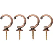 4Pcs Aluminum Alloy Wall Mounted Curtain Holdback Drapery Tieback Hooks, Copper