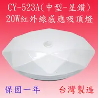 在飛比找松果購物優惠-【豐爍】CY-523A 20W紅外線感應吸頂燈(中型-星鑽)