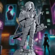 Cyberpunk Girl Sexy Dnd Mini | Yakuza Boss Girl NSFW Mini | Gaz Minis
