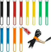30PCS Cable Ties Reusable with Write-On Label, HASA Zone Cord Ties 7.87Inch