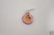 Disney Belle pink bling cell phone charm ear cap dust plug from beauty beast