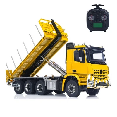 1/14 Hydraulic 8x8 Metal Roll on/off Timber Flatbed Truck Dump Rear Axle Lifting