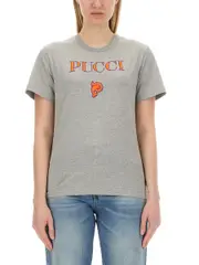 [Emilio Pucci] Emilio Pucci-T-Shirt With Logo-Donna XS