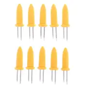 10 Pieces Corn Shaped Forks Small Stainless Steel Corn Holders