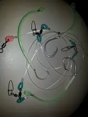 1 X 3 HOOKS DHUFISH RIGS 250LB SWAPPABLE LUMO DROPPERS 12/0 STRONG TUNA CIRCLES