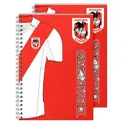 St George Illawarra Dragons NRL SET OF 2 Notebooks A5 120 Page Notebook Notepad