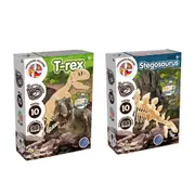 Science 4 You Stegosaurus/T-Rex Fossil Excavation Kids DIY Kit Combo Set 6y+