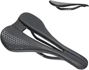 Bike Seat - Soft Padded Saddle, durabel Carbon Insert Design | Comfortable Wide Cushion with Ventilation Channel for Comuter, Indoor
