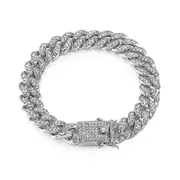 51g High-quality Hip Hop Full Men's Bracelet Miami Cuban Link Chain Fo