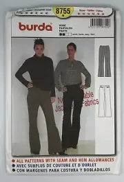Burda Pattern 8755 Bootleg Pants Sizes 10-20 Uncut