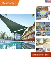 Custom 11' x 15' x 18.6' Green Triangle Sun Shade Sail - 190 GSM UV Block Canopy