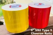 6" V82 Type 5 Prismatic Chevron Reflective Tape Rolls - 30' & 150' Rolls