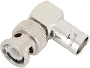 Generic BNC Male to Female Right Angle Adapter - 4 Pack, 50 Ohm Impedance, Brass, Compatible with Coaxial Cables