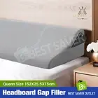 Wedge Pillow Bed Gap Filler Queen Size Foam Headboard Cushion with Side Pockets