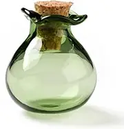 Ornazy 10Pcs Transparent Green Glass Empty Wishing Bottles with Cork Stopper Lucky Bag Tiny Jars Bottles Ornaments for DIY Crafts Party Decor