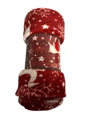 Noble House Plush Holiday Throws - Reindeer, 50" x 60"