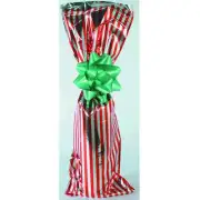 Lot 100 RED STRIPE Mylar Metallic Wine Gift Bags