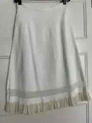 BNWT ALAIA PARIS White Stretch Knit Skirt Viscose/Silk SZ IT42 Italy