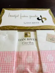Vintage NWT Dan River Pink Double Bed Sheet Set Sealed White Pink Check MCM NEW