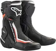 Alpinestars Smx Plus V2 Motorcycle Boots Black White Red Fluo, Black/White/Red, UK Size 12