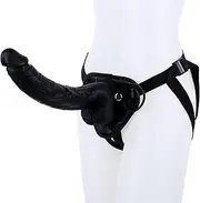 HGDTYRI 29cm Strap On Dildo, Silicone Strap-On Penis with Strong Suction Cup Removable Anal Dildo Masturbator Sex Toy for Men Women Couples(B Black)