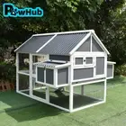 PawHub Extra Large Chicken Coop Rabbit Hutch Double Hatch Box With Run 2.1x1.5M