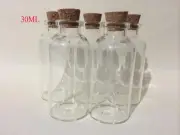 20pcs 30ml Empty Sample Vials Clear Glass Bottles with Corks Jars 68*32*12.5mm