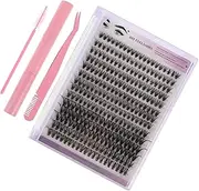 Generic 1 Sets Thick False Eyelashes Eyelash Extension Tools Lash Lift Kit Eyelash Lash Bond and Seal DIY Lash Extension Kit Fake Eyelashes Curler Tweezers Eyelashes Cluster Kit Pink Paste