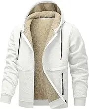 [Generic] Men's Winter Jacket Heavyweight Zip Up Hoodies Coat Fleece Lined Warm Jacket Thick Outerwear with Zip Pockets