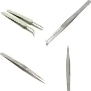 2 Tweezers Jewelry Beading Watch Repair Art Hobby Tool Set
