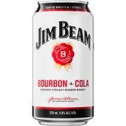 Jim Beam White & Cola Can 375mL