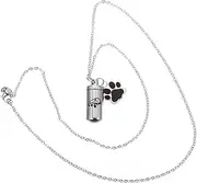 Pet Ashes Necklace Multi Use Dog Urn Keepsake Jewelry with Paw Print Pendant Lightweight Cremation Necklace for Commemorative Events Memorial Ashes Storage