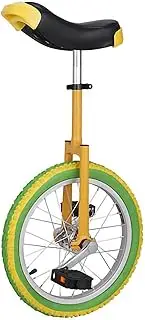 Unicycle Flat Shoulder Fork Type, Bicycle Racing Unicycle for Children Adult Thickened Balance Bike Cycling Outdoor Sports Fitness Exercise (Color : Yellow, Size : 20Inch) Durable TDF