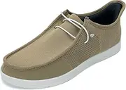 [MAYKX] Mens Slip-on Casual Loafers Hands Free Arch Support Comfortable Walking Canvas Boat Shoes