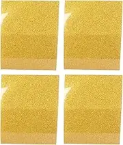 Gold Heat Transfer Film, 4 Sheets PU Material HTV Iron On Film, 11.8in x 9.8in, Easy for Craft Projects, Personalized Gifts, and Clothing Decoration