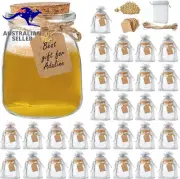 30PACK Mini Glass Honey Jars, 100Ml/3.5Oz Clear Candle Jars Empty Bulk with Cork