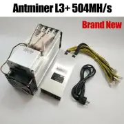 New Bitmain Antminer L3+ 504 MH/s w/ PSU Scrypt Dogecoin DOGE Litecoin LTC Miner