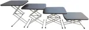 A to Z Hub Adjustable Variable Height Outdoor Folding Multipurpose Table (Brown)