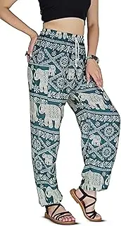 Your Cozy Harem Pants Womens Plus Bohemian Yoga Elephant Beach Casual Printed Drawstring Trousers