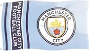 Manchester City FC Wordmark Stripes Flag (UK Size: 5 x 3ft) (Blue)