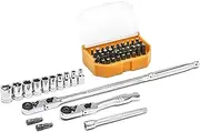 GEARWRENCH 1/4-Inch Drive 6 Point Standard Metric Slim Head Mechanics Tool Set 45-Pieces