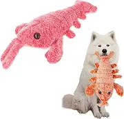 Floppy Lobster Interactive Dog Toy, Lobster Interactive Dog Toy, Flopping Lobster Toy for Cats and Small Dogs, USB-Rechargeable Wiggly Lobster Dog Toy for Indoor&Outdoor (B-Pink)