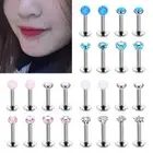 8X 3mm Opal Zircon Labret Monroe Lip Ear Earrings Tragus Conch Stud Piercing Set