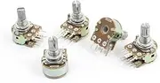 Aexit 5 (Potentiometer) Pcs 500K Ohm Knurled Shaft Adjust Double Linear Potentiometers (82ry614qf553) AC 220V For AU